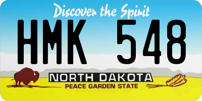 ND license plate HMK548