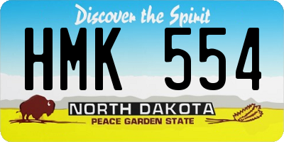 ND license plate HMK554