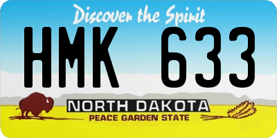 ND license plate HMK633