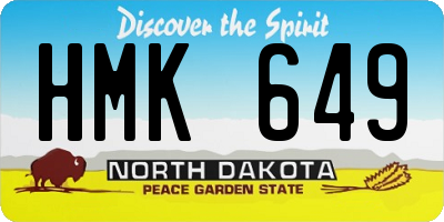 ND license plate HMK649