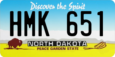 ND license plate HMK651