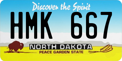 ND license plate HMK667