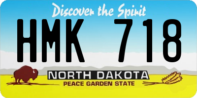 ND license plate HMK718