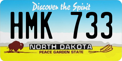 ND license plate HMK733