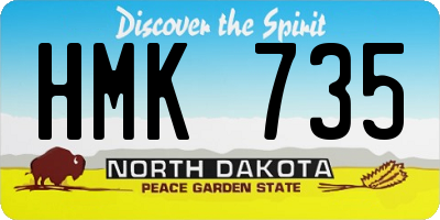 ND license plate HMK735