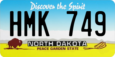 ND license plate HMK749