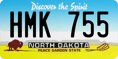 ND license plate HMK755