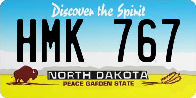 ND license plate HMK767