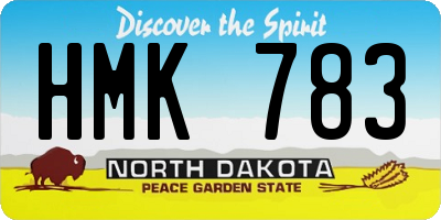 ND license plate HMK783
