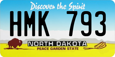 ND license plate HMK793