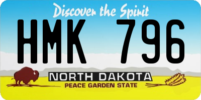 ND license plate HMK796