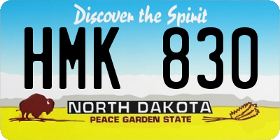 ND license plate HMK830