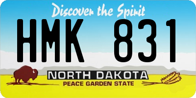 ND license plate HMK831