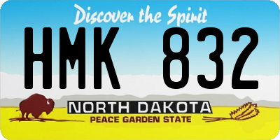 ND license plate HMK832