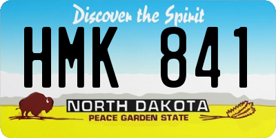 ND license plate HMK841