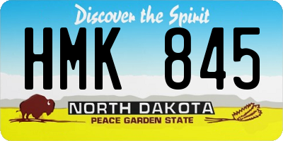 ND license plate HMK845