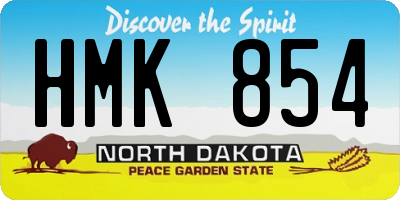ND license plate HMK854