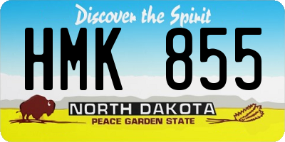ND license plate HMK855