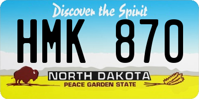 ND license plate HMK870
