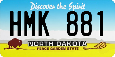 ND license plate HMK881