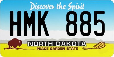 ND license plate HMK885