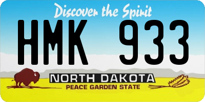 ND license plate HMK933