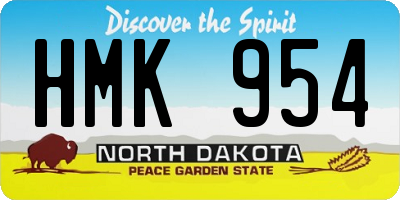 ND license plate HMK954