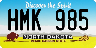 ND license plate HMK985