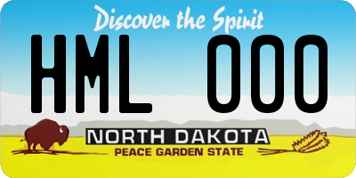 ND license plate HML000