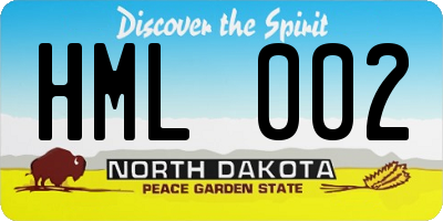 ND license plate HML002