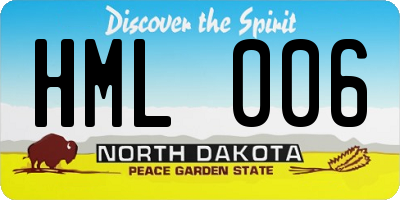 ND license plate HML006