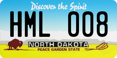 ND license plate HML008