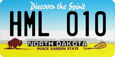 ND license plate HML010