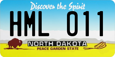 ND license plate HML011