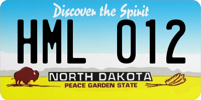 ND license plate HML012