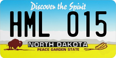 ND license plate HML015