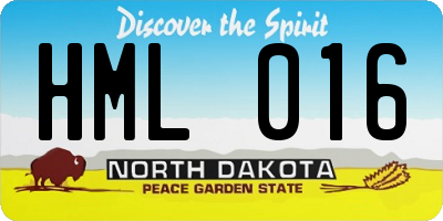 ND license plate HML016