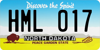 ND license plate HML017