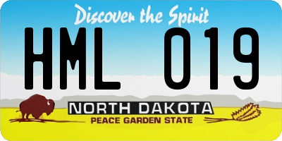 ND license plate HML019