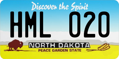 ND license plate HML020