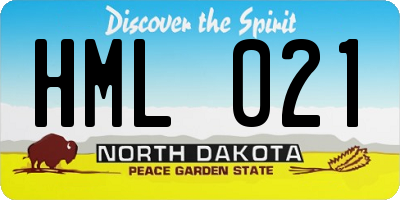 ND license plate HML021