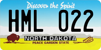ND license plate HML022