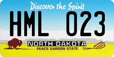 ND license plate HML023