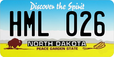 ND license plate HML026