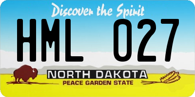 ND license plate HML027