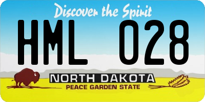 ND license plate HML028