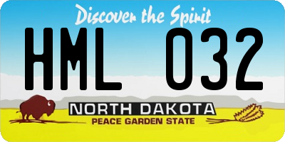 ND license plate HML032