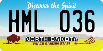 ND license plate HML036