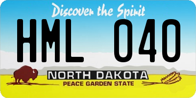 ND license plate HML040