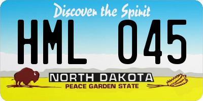 ND license plate HML045